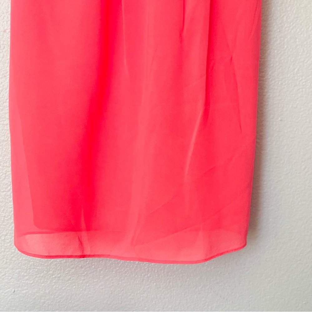 NWT Shoshanna Carine 100% Silk Bright Pink Spaghetti Strap Mini Dress Size 10 - Picture 3 of 10